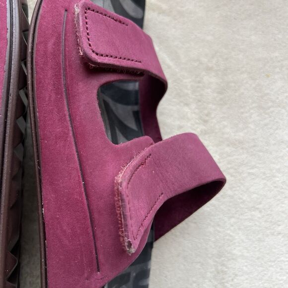 ECCO 2ND Cozmo Morillo Burgundy 2 Band Slide Flat Sandals Women EU 38 US 7-7.5 - Picture 6 of 16